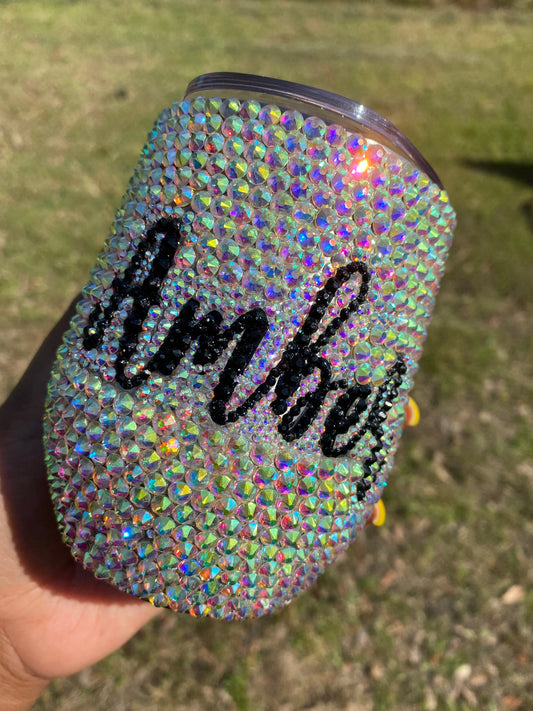 Custom Stainless Steel FULL Bling 12 ounce Wine Tumbler