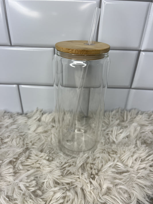 Custom 15oz Snow Globe GLASS Tumbler- Plain